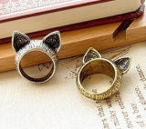 Prsten kočičí uši - stříbrný