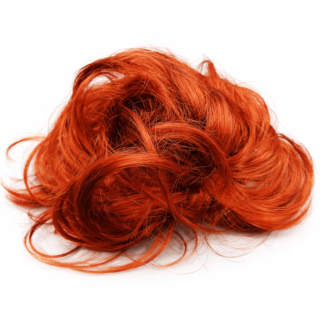 Gumička do vlasů s příčeskem - rezavá