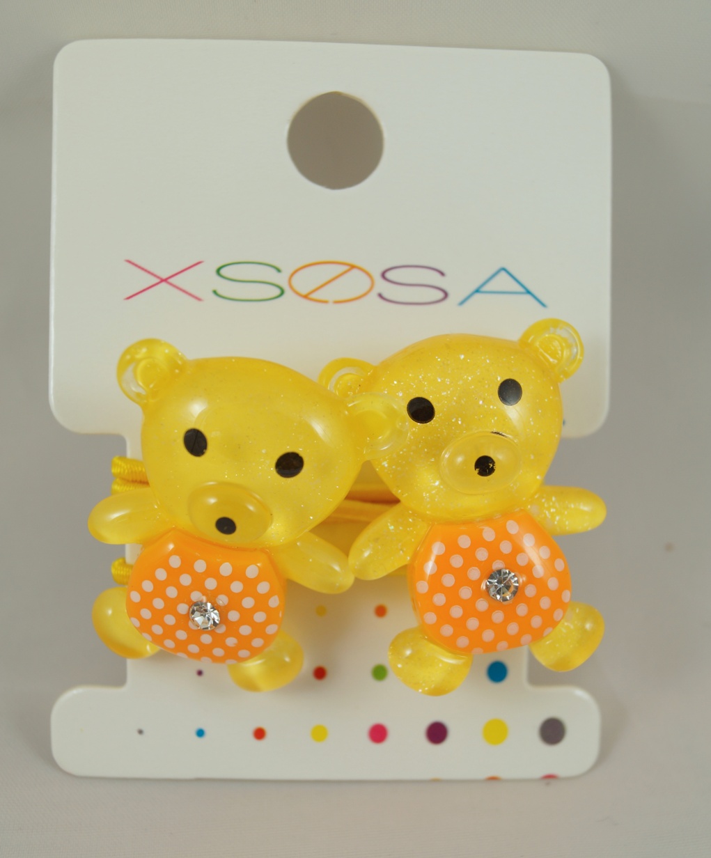 Gumičky dětské s medvídkem - žluté