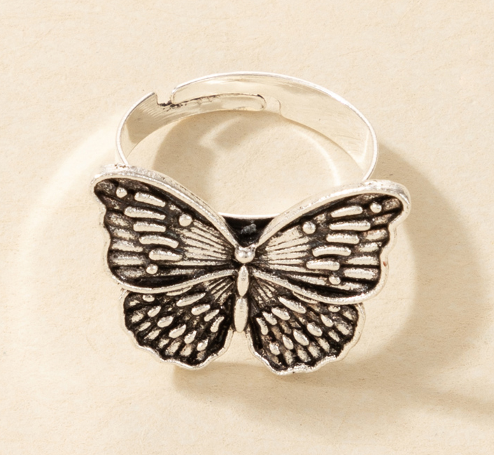 Prsten motýl - stříbrný