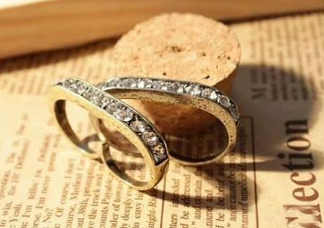 Prsten dvojitý úzký bronz