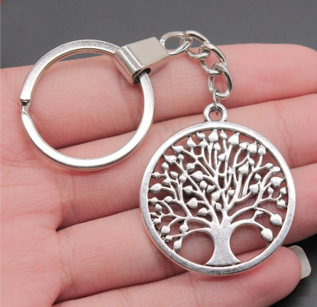 Přívěsek na klíče strom života - stříbrný