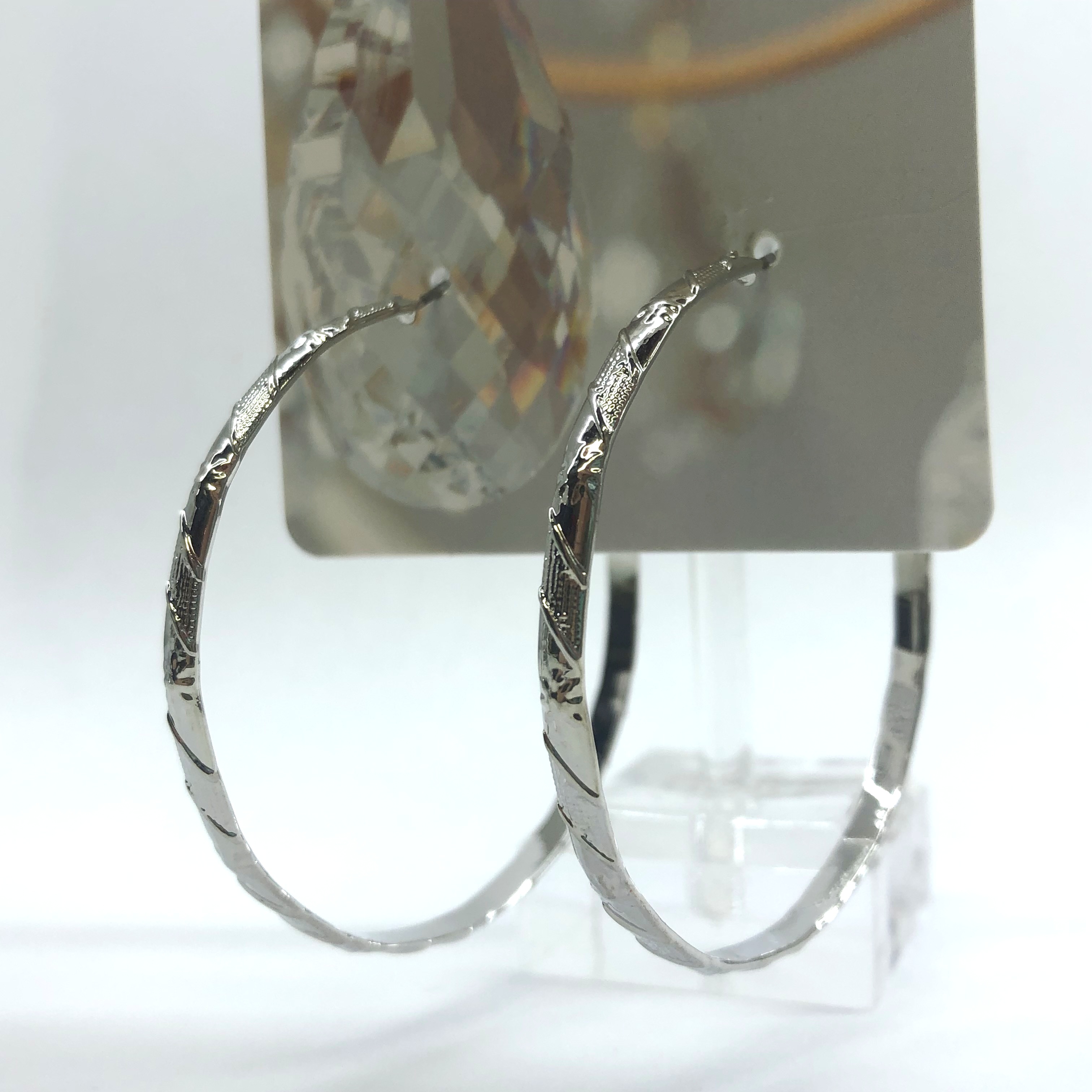 Naušnice kroužky stříbrné typ 1 (5 cm)