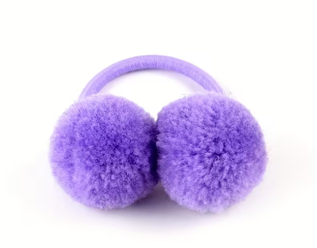 Gumičky s bambulkami - fialové