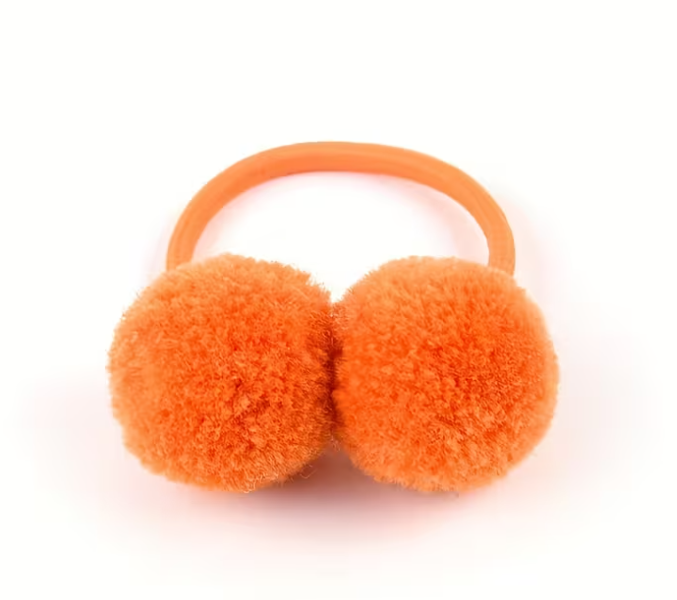 Gumičky s bambulkami - oranžová