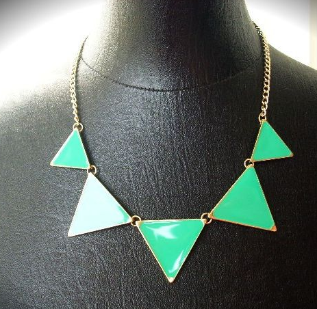 Náhrdelník trojúhelníky zelený