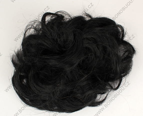 Gumička do vlasů s příčeskem - černá