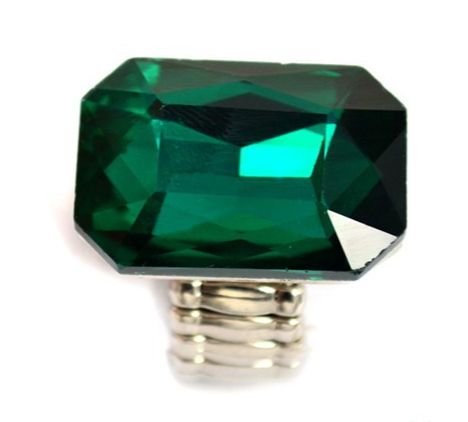 Prsten s krystalem - zelený