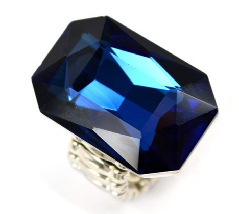 Prsten s krystalem - tm.modrý