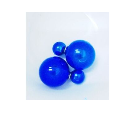 Naušnice oboustranné kulička - modré