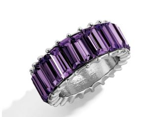 Prsten krystal fialový - vel. 8
