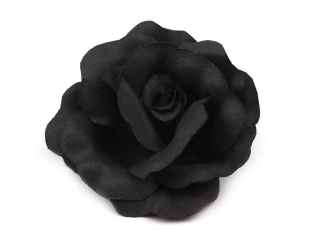 Brož/ozdoba růže - černá