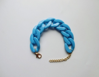 Náramek řetěz - modrý