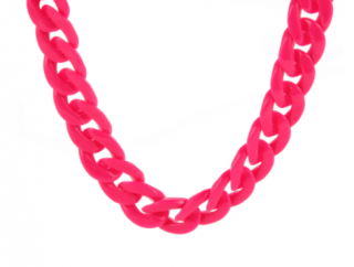 Náhrdelník řetěz - tm.růžový