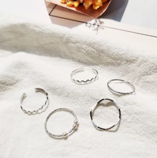 Sada prstenů 4 ks - stříbrné