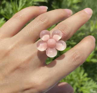 Prsten květina - růžový