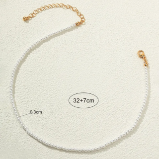 Náhrdelník perličky se zapínáním 0,3 cm
