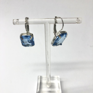 Naušnice s krystalkem fr. zapínání - sv. modré