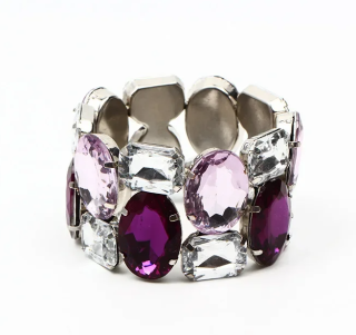 Náramek krystaly - fialový