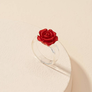 Prsten růže - červený