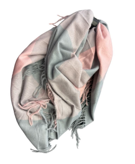 Zimní šátek růžovošedá 140*140 cm