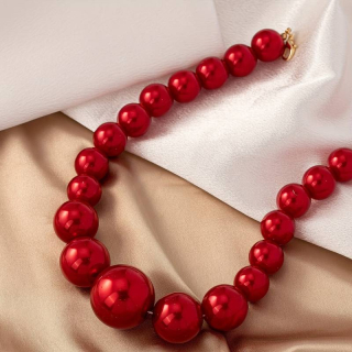 Náhrdelník perličky - červené