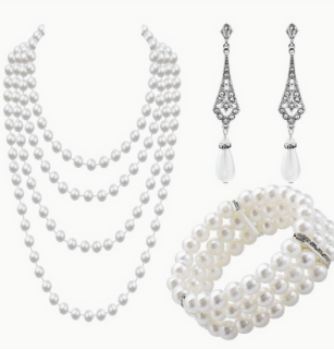 Sada náhrdelník, naušnice a náramek perličky