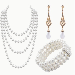 Sada náhrdelník, naušnice a náramek perličky