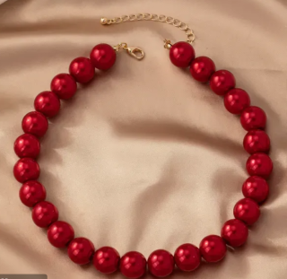 Náhrdelník perličky - červené
