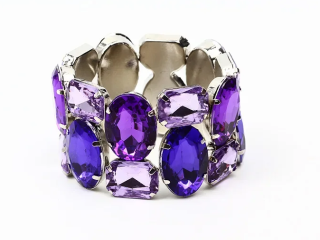Náramek krystaly - fialový