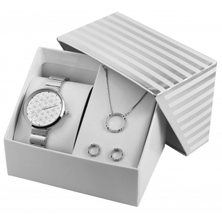 Souprava hodinek a bižuterie - infinity stříbrná
