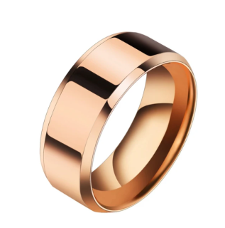 Prsten jednoduchý z nerez oceli růžovězlatý vel.10