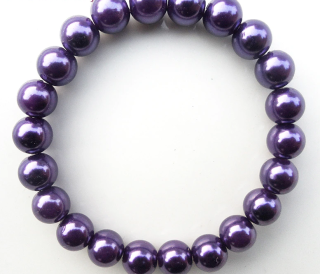 Náramek perlový fialový