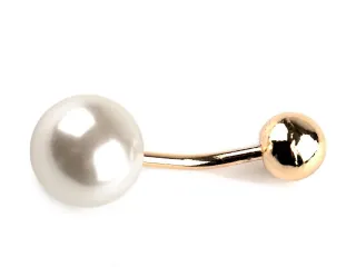 Ozdobné zapínání s perlou - zlaté